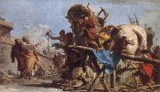TIEPOLO, Giovanni Domenico The Building of the Trojan Horse The Procession of the Trojan Horse into Troy china oil painting artist
